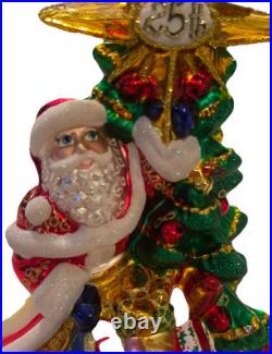 Christopher Radko Celebrating Santa 25th Anniversary Christmas Tree Ornament