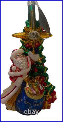 Christopher Radko Celebrating Santa 25th Anniversary Christmas Tree Ornament