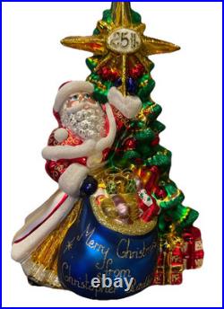 Christopher Radko Celebrating Santa 25th Anniversary Christmas Tree Ornament