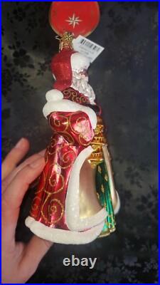 Christopher Radko Chiming Claus #1017268 Hand Blown Glass Ornament Poland NWT