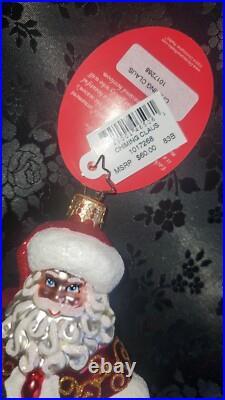 Christopher Radko Chiming Claus #1017268 Hand Blown Glass Ornament Poland NWT