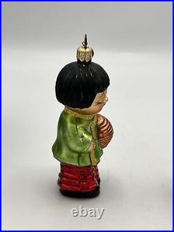 Christopher Radko China Doll Ornament Boy & Girl Glass Original Boxes Rare