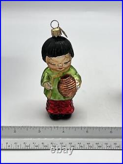 Christopher Radko China Doll Ornament Boy & Girl Glass Original Boxes Rare