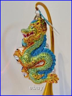 Christopher Radko Chinatown Charmer Dragon Glass Christmas Ornament Rare