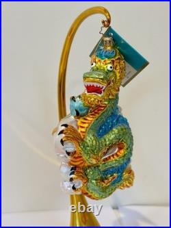 Christopher Radko Chinatown Charmer Dragon Glass Christmas Ornament Rare
