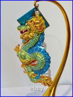 Christopher Radko Chinatown Charmer Dragon Glass Christmas Ornament Rare