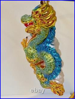 Christopher Radko Chinatown Charmer Dragon Glass Christmas Ornament Rare