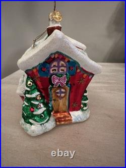 Christopher Radko Christmas Cottage Red Glass Ornament 5