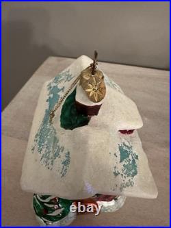 Christopher Radko Christmas Cottage Red Glass Ornament 5