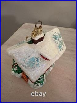 Christopher Radko Christmas Cottage Red Glass Ornament 5