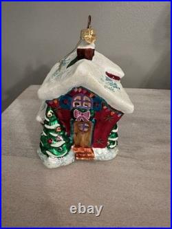 Christopher Radko Christmas Cottage Red Glass Ornament 5