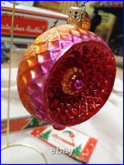 Christopher Radko Christmas Fantasia ornaments balls set of 6 in Box Glass Shiny