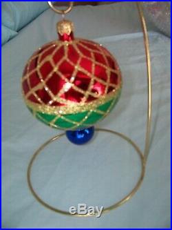 Christopher Radko Christmas Harlequin 1994 Drop Ball Christmas Ornament