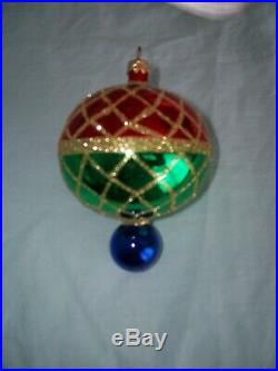 Christopher Radko Christmas Harlequin 1994 Drop Ball Christmas Ornament