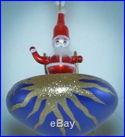 Christopher Radko Christmas Ornament 21st CENTURY SANTA FLYING SPACESHIP 2000