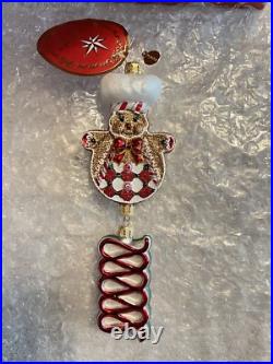Christopher Radko Christmas Ornament Candy Swirl Chef Gingerbread Man NEW