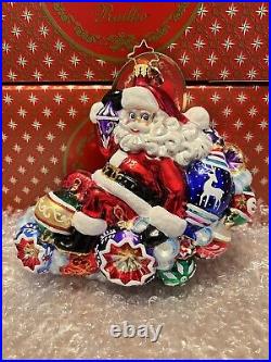 Christopher Radko Christmas Ornament Carried Away Santa NEW