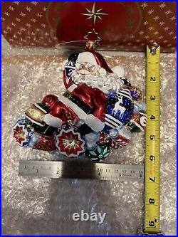 Christopher Radko Christmas Ornament Carried Away Santa NEW