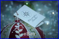 Christopher Radko Christmas Ornament FLORAL KEY Round Drop Ball SET OF 6 2001
