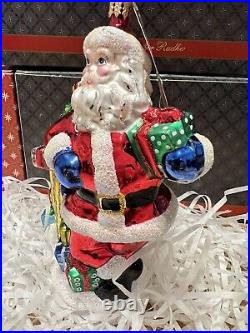 Christopher Radko Christmas Ornament First Class All The Way Santa NEW
