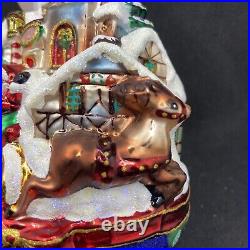 Christopher Radko Christmas Ornament GLOBAL SLEIGHRIDE RARE HTF