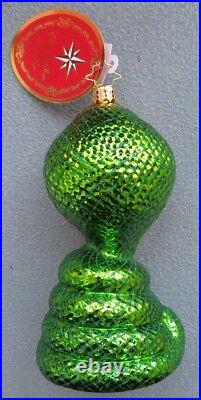Christopher Radko Christmas Ornament Gilded Cobra Snake, #1018809 NIB