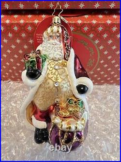 Christopher Radko Christmas Ornament Golden Dream Santa NEW