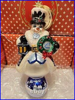 Christopher Radko Christmas Ornament Let It Snow Snowman NEW #262/368
