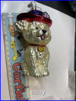 Christopher Radko Christmas Ornament Red Hat Society Frosty the Snow Dog 3011000