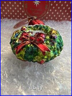 Christopher Radko Christmas Ornament Red Velvet Cardinal Bird NEW