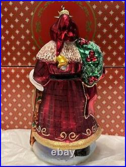 Christopher Radko Christmas Ornament Ruby Red Robe Santa Delivery
