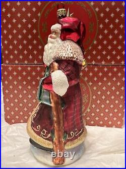 Christopher Radko Christmas Ornament Ruby Red Robe Santa Delivery