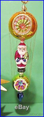 Christopher Radko Christmas Ornament Santa Claus Ball Cage Gilt Threads
