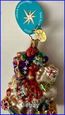 Christopher Radko Christmas Ornament Santa On Rocking Horse 1011707 RETIRED