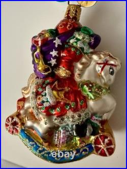 Christopher Radko Christmas Ornament Santa On Rocking Horse 1011707 RETIRED
