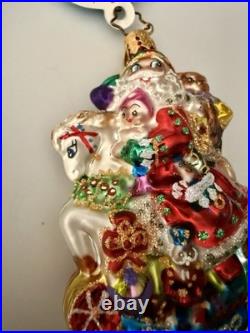 Christopher Radko Christmas Ornament Santa On Rocking Horse 1011707 RETIRED