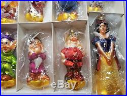 Christopher Radko Christmas Ornament Set Snow White 7 Dwarfs 60th Anniv Disney