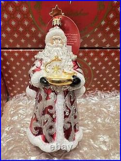 Christopher Radko Christmas Ornament Tea Time Santa NEW