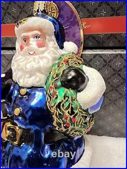 Christopher Radko Christmas Ornament True Blue Companion Santa NEW