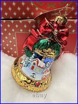 Christopher Radko Christmas Ornament Village Chime Jeweled Bell 2015 NEW