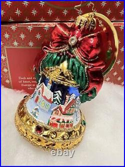 Christopher Radko Christmas Ornament Village Chime Jeweled Bell 2015 NEW