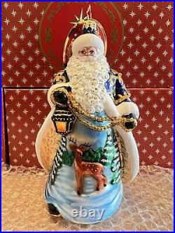Christopher Radko Christmas Ornament Wintery Snowfall Santa NEW