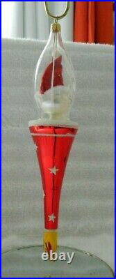 Christopher Radko Christmas Ornaments Rocketship Santa #96-038