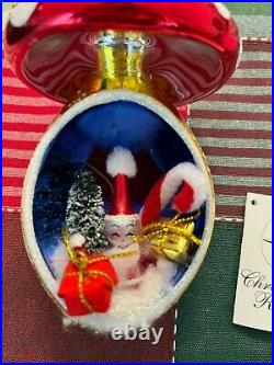 Christopher Radko Christmas Ornaments Santa Shroom Mushroom Italy Italian 2000