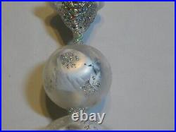 Christopher Radko Christmas Tree Topper Finial Ornament Santa Indent Whiterare