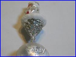 Christopher Radko Christmas Tree Topper Finial Ornament Santa Indent Whiterare