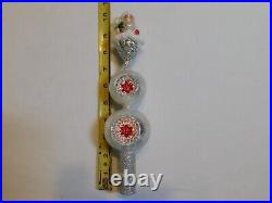 Christopher Radko Christmas Tree Topper Finial Ornament Santa Indent Whiterare