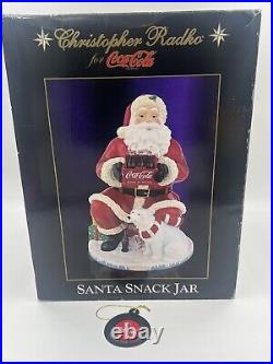 Christopher Radko Coca Cola Santa Cookie Jar Coke Polar Bear 18 New In Box