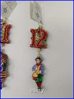 Christopher Radko Complete 12 Days Of Christmas Ornament Set NEW IN BOX