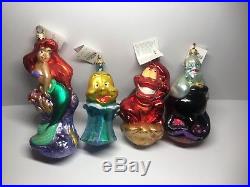 Christopher Radko Complete set of 4 Disney's The Little Mermaid Ornaments